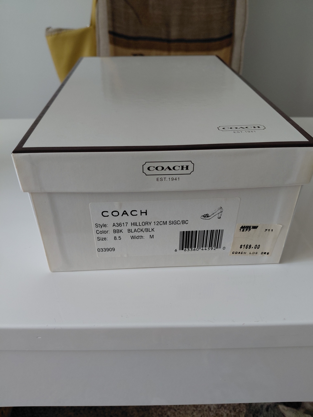 COACH Shoe Box — White with Black Trim